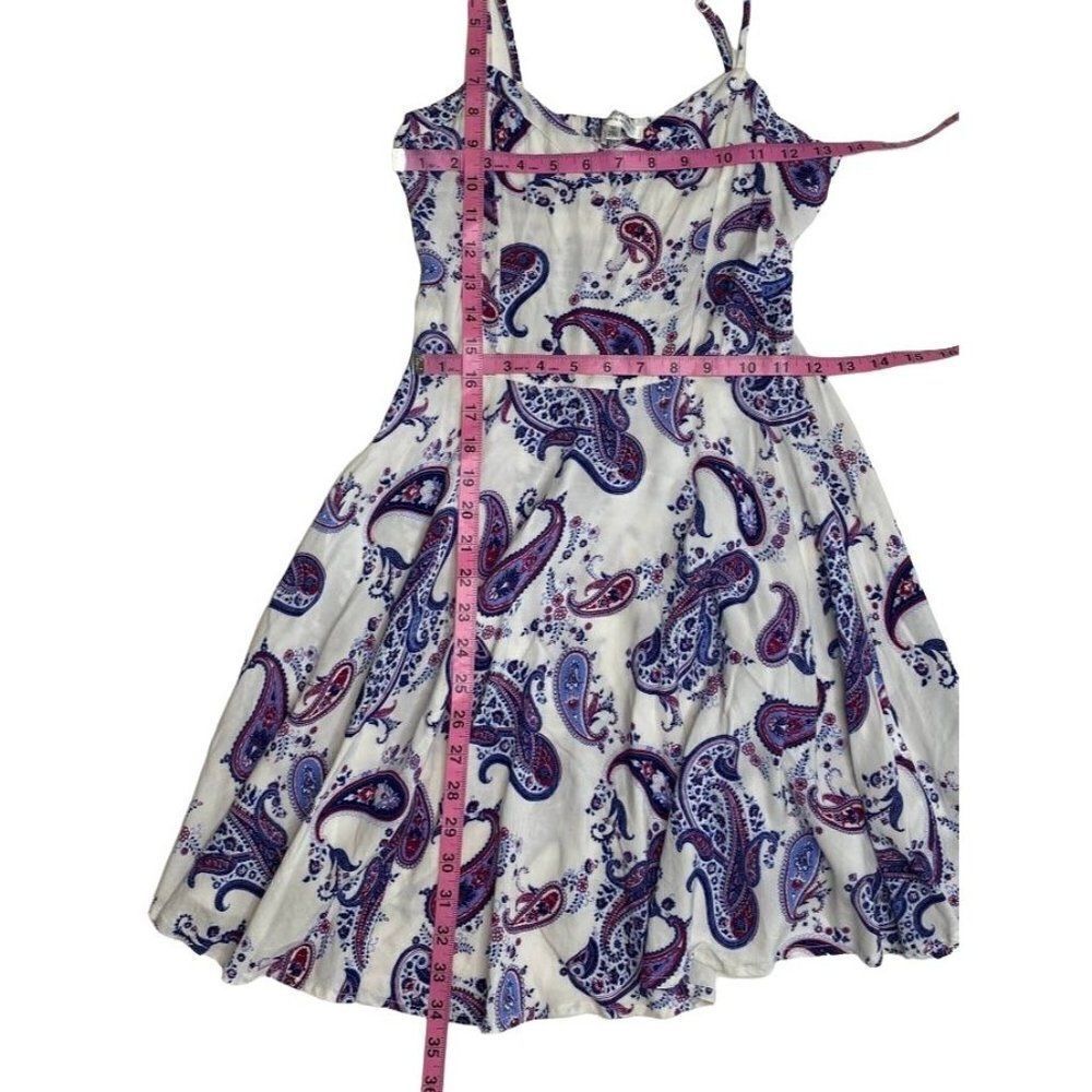 Cotton‎ On White Blue Paisley Smocked Fit & Flare Dress Sz XS - Picture 6 of 9